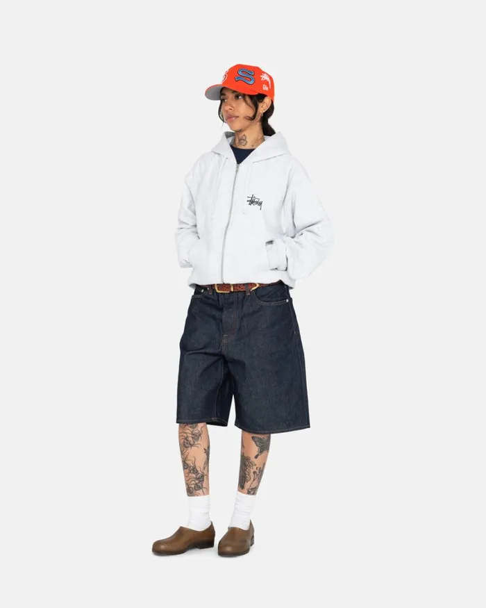 Sweats Men Stussy BASIC STSSY ZIP HOODIE Ash Heather Sweats Men Stussy BASIC STSSY ZIP HOODIE Ash Heather