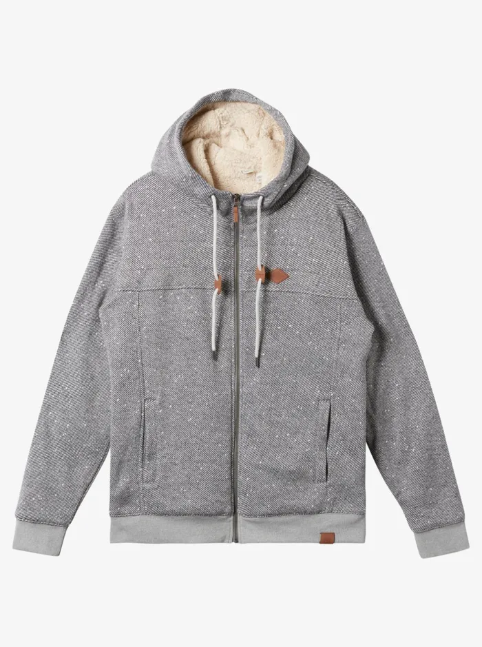 Sweatshirts and Hoodies Men Quiksilver Cypress Keller ZipUp Hoodie Light Grey Heather