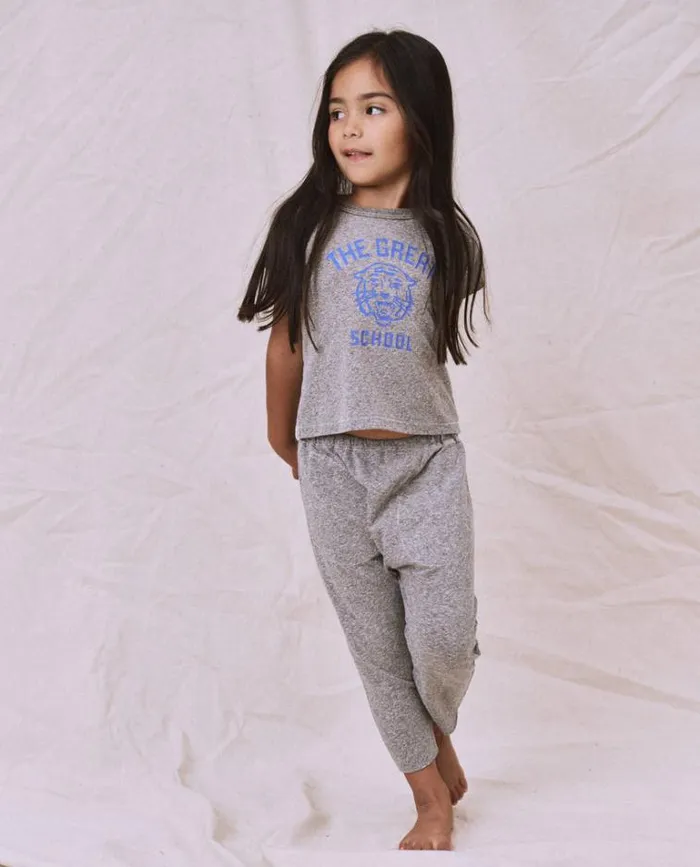 Tshirts Little039s The Great The Little Boxy Crew Heather Grey With Wild Cat Graphic