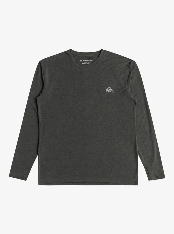 Tees Men Quiksilver Coastal Run Long Sleeve TShirt Black Heather