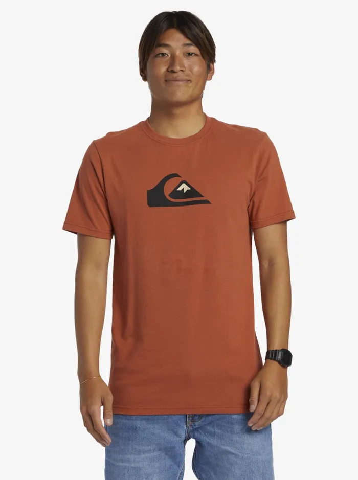 Tees Men Quiksilver Comp Logo TShirt Baked Clay