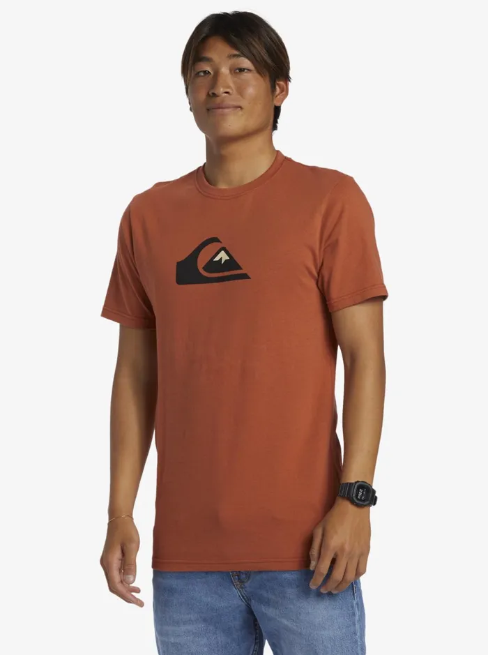 Tees Men Quiksilver Comp Logo TShirt Baked Clay