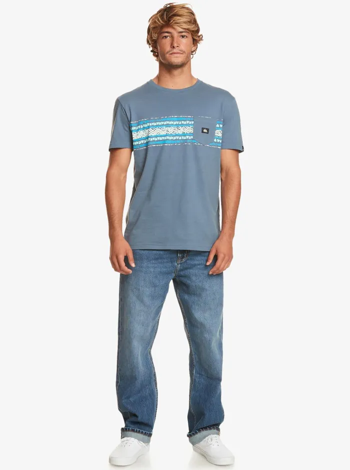 Tees Men Quiksilver Mesa Stripe Pocket TShirt Bering Sea Tees Men Quiksilver Mesa Stripe Pocket TShirt Bering Sea
