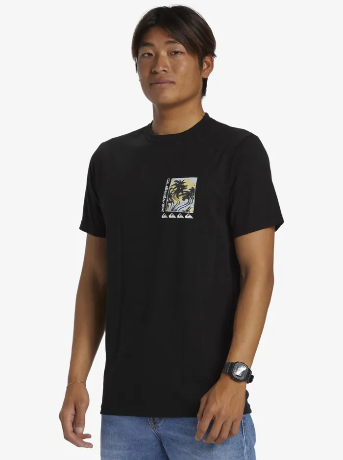 Tees Men Quiksilver Poster TShirt Black Tees Men Quiksilver Poster TShirt Black