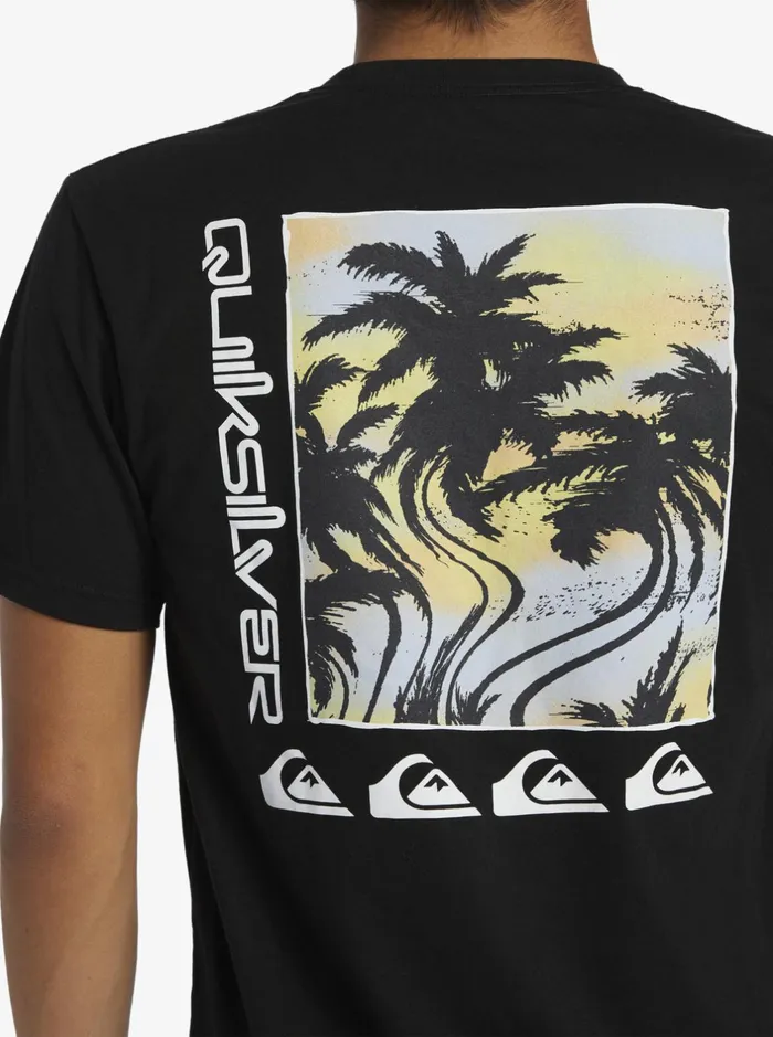 Tees Men Quiksilver Poster TShirt Black Tees Men Quiksilver Poster TShirt Black