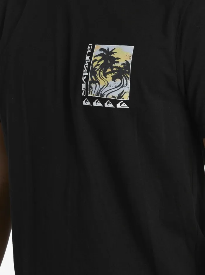 Tees Men Quiksilver Poster TShirt Black Tees Men Quiksilver Poster TShirt Black