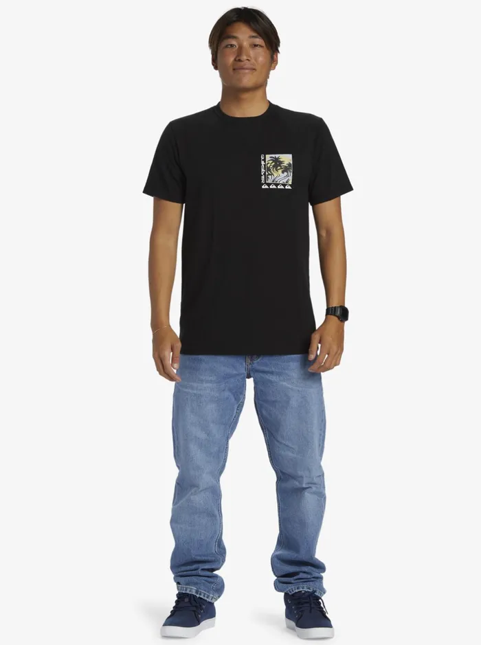Tees Men Quiksilver Poster TShirt Black Tees Men Quiksilver Poster TShirt Black