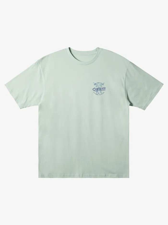 Tees Men Quiksilver Waterman Tails Up TShirt Subtle Green
