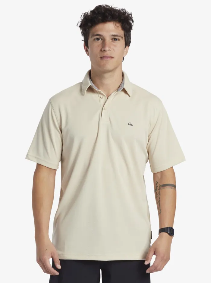 Tees Men Quiksilver Waterman Water Short Sleeve Polo Shirt Brown Rice Tees Men Quiksilver Waterman Water Short Sleeve Polo Shirt Brown Rice
