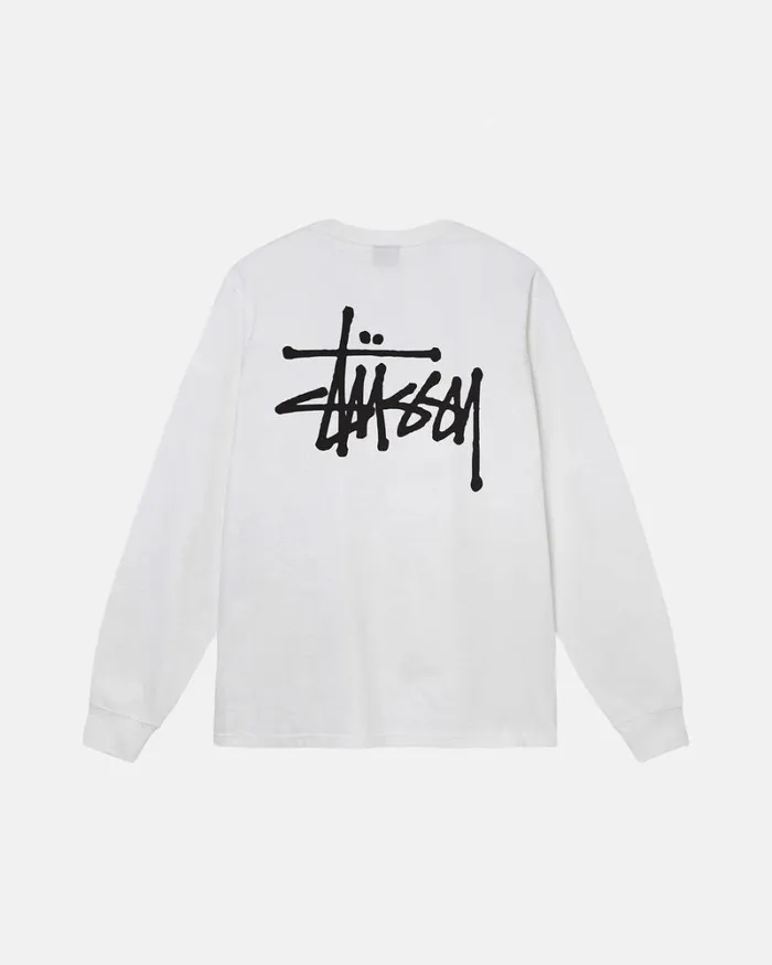 Tees Men Stussy BASIC STSSY LS TEE White