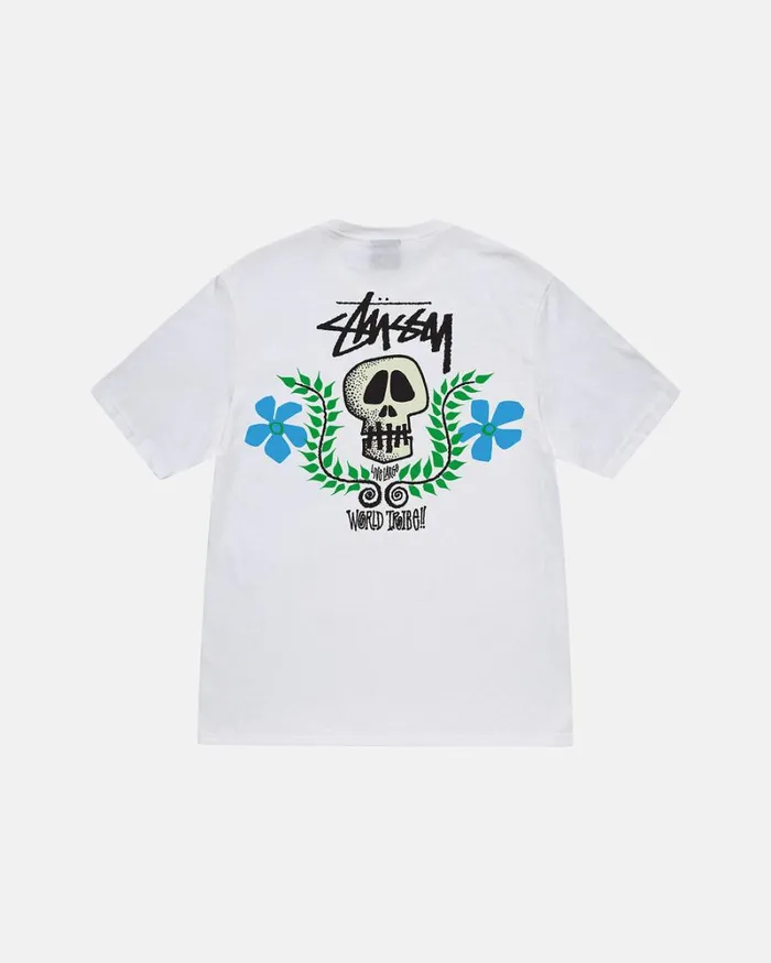 Tees Men Stussy SKULL CREST TEE White