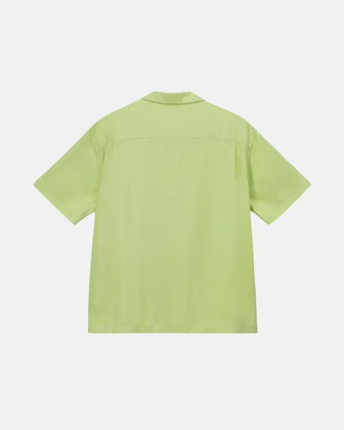 Tops and Shirts Men Stussy CONTRAST PICK STITCHED SHIRT Lime Tops and Shirts Men Stussy CONTRAST PICK STITCHED SHIRT Lime