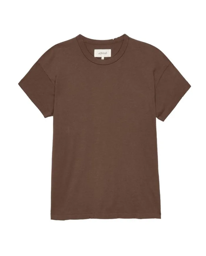 Tops Women039s The Great The Boxy Crew Hickory