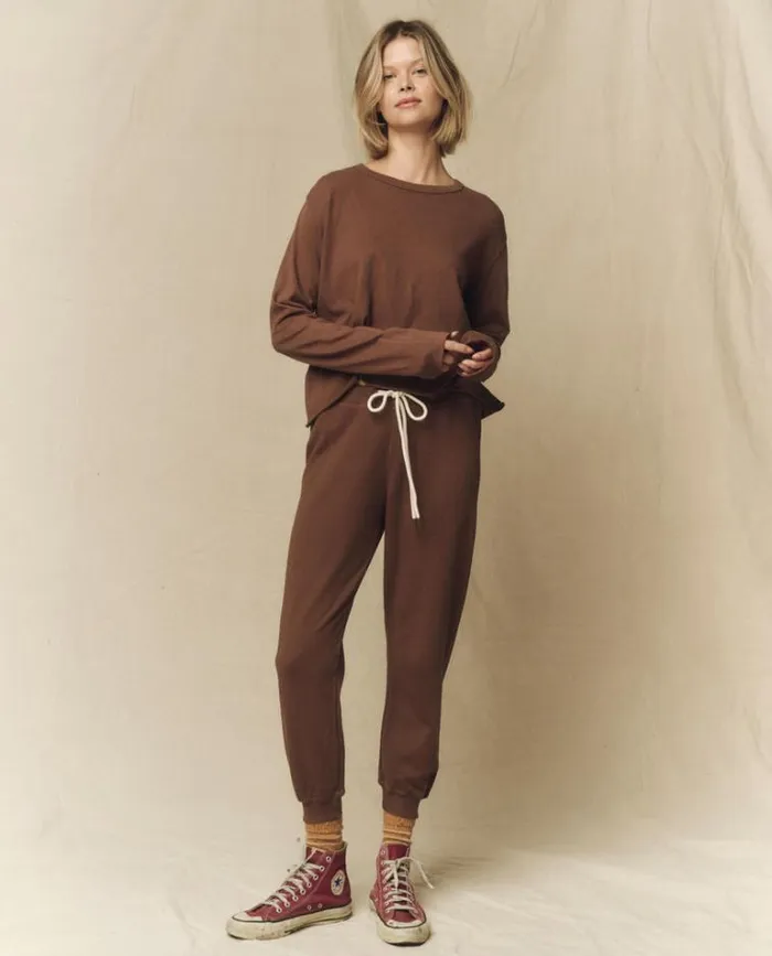 Tops Women039s The Great The Long Sleeve Crop Tee Hickory