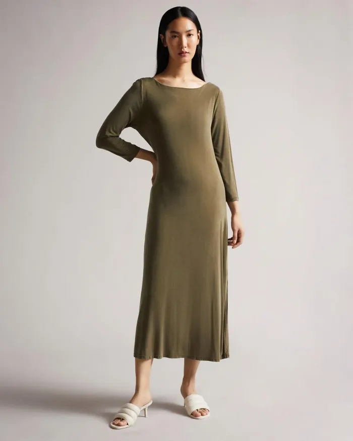 Twist Back Jersey Dress DkGreen Women Ted Baker Dresses