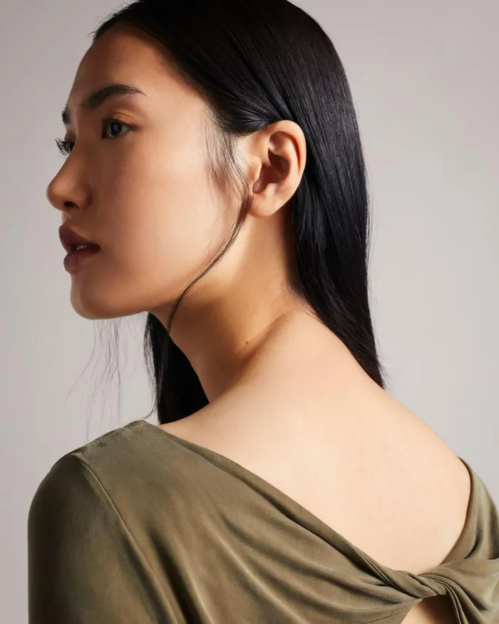 Twist Back Jersey Dress DkGreen Women Ted Baker Dresses