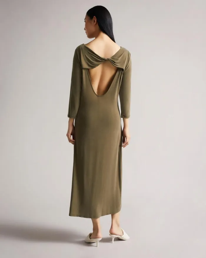 Twist Back Jersey Dress DkGreen Women Ted Baker Dresses