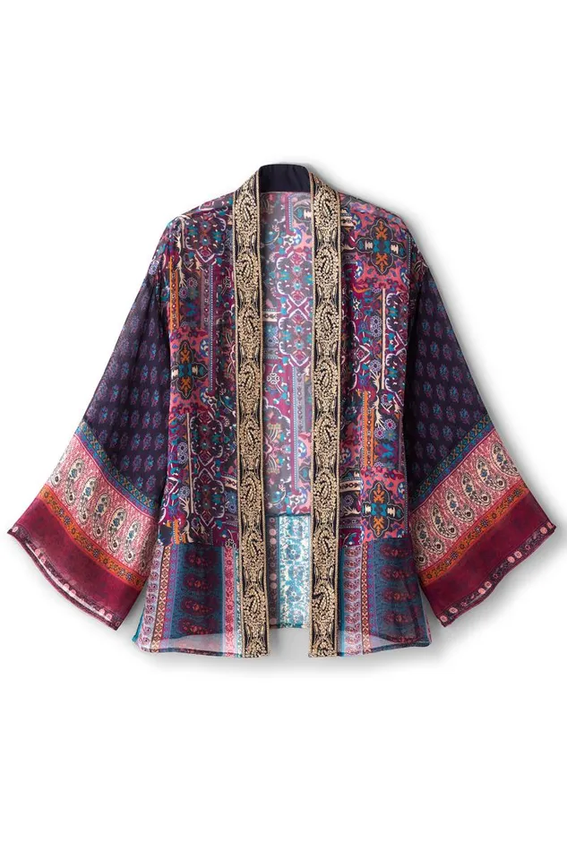 Women Cindra Topper Autumnal Patchwork Multi Soft Surroundings Toppers Women Cindra Topper Autumnal Patchwork Multi Soft Surroundings Toppers
