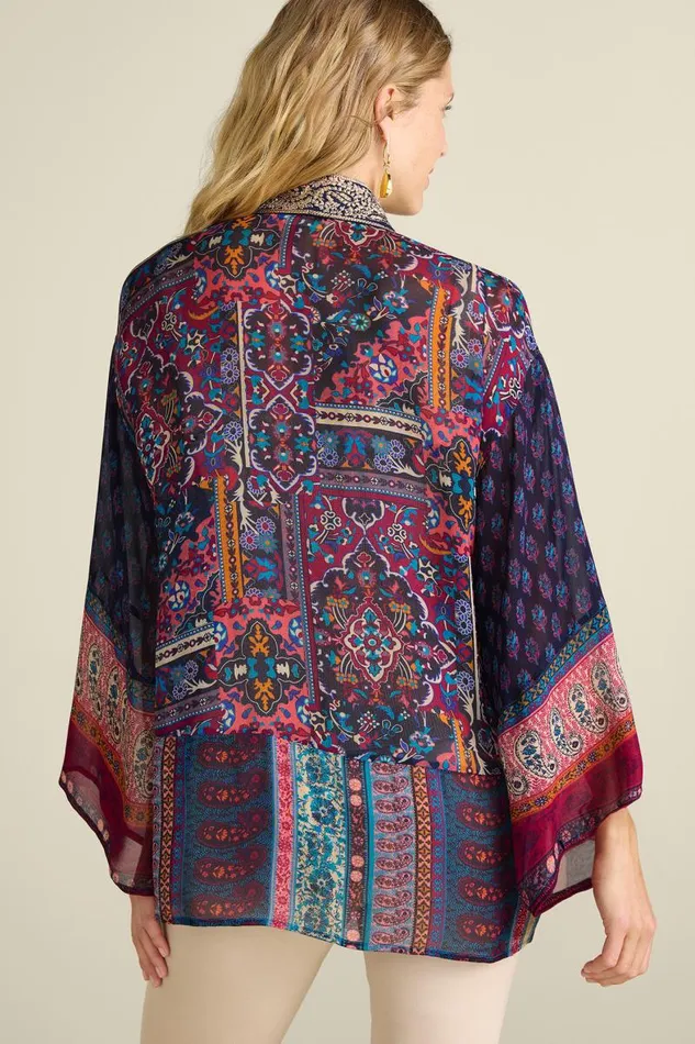 Women Cindra Topper Autumnal Patchwork Multi Soft Surroundings Toppers Women Cindra Topper Autumnal Patchwork Multi Soft Surroundings Toppers