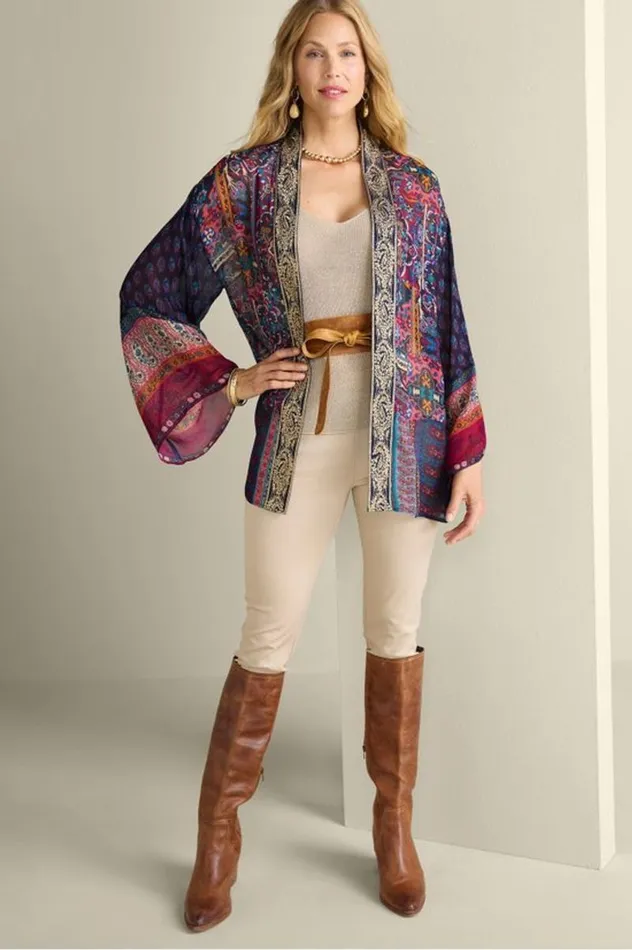 Women Cindra Topper Autumnal Patchwork Multi Soft Surroundings Toppers Women Cindra Topper Autumnal Patchwork Multi Soft Surroundings Toppers