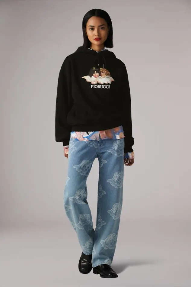 Women Fiorucci Angels Hoodie Black Black