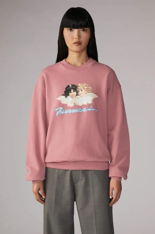 Women Fiorucci Angels Squiggle Logo Sweatshirt Pink Pink Women Fiorucci Angels Squiggle Logo Sweatshirt Pink Pink