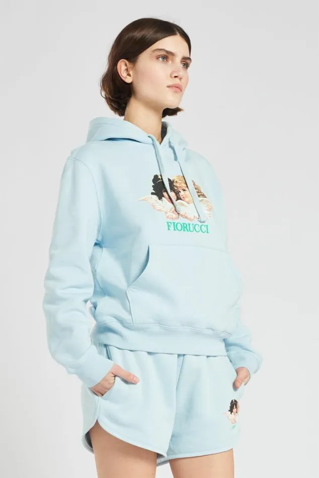 Women Fiorucci Vintage Angels Hoodie Pale Blue Pale Blue Women Fiorucci Vintage Angels Hoodie Pale Blue Pale Blue