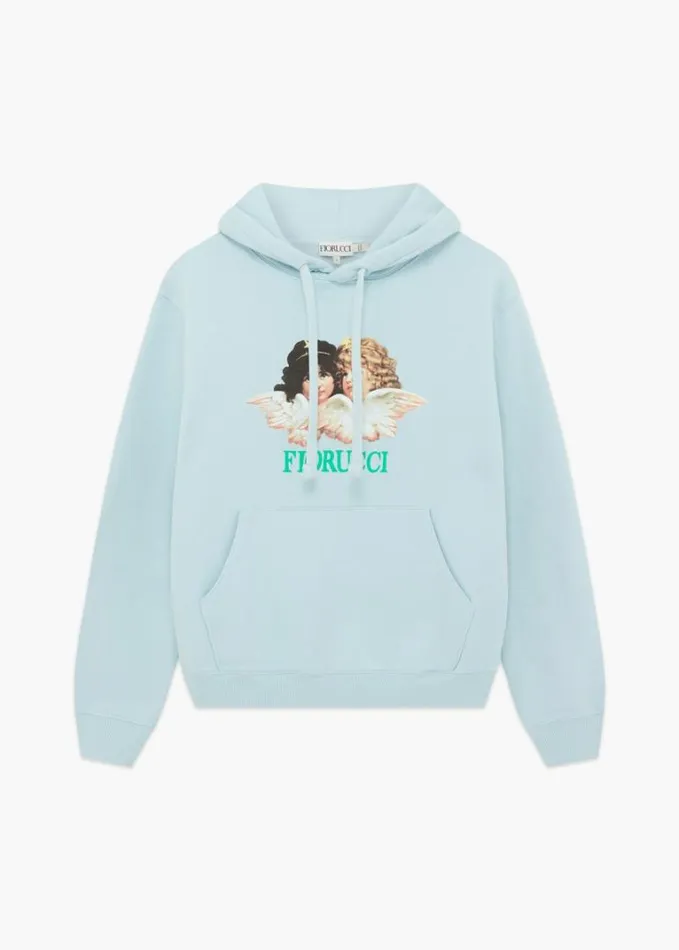 Women Fiorucci Vintage Angels Hoodie Pale Blue Pale Blue Women Fiorucci Vintage Angels Hoodie Pale Blue Pale Blue