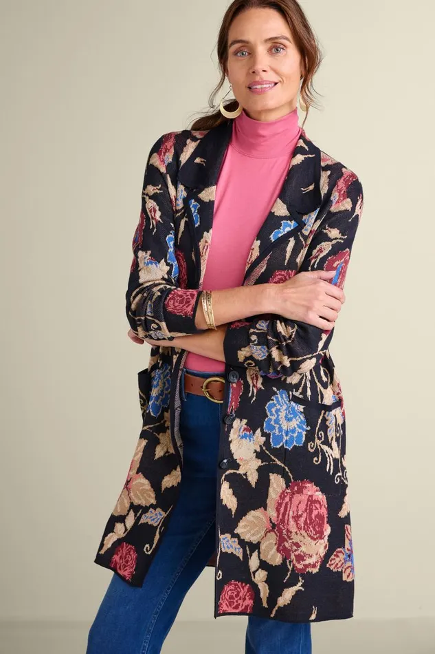 Women Glasgow Sweater Coat Black Soft Surroundings Sweaters and Cardigans