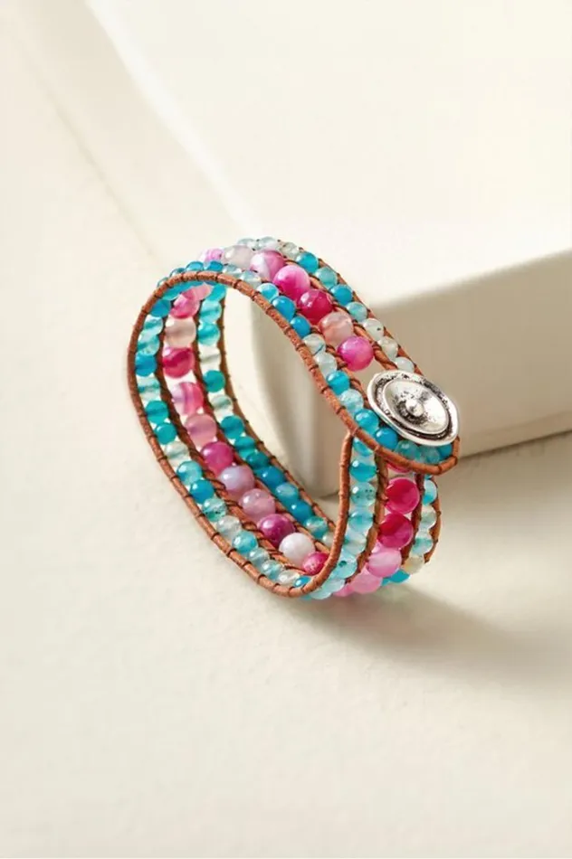 Women Leela Beaded Bracelet Pinkblue Soft Surroundings Jewelry