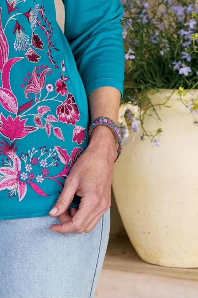 Women Leela Beaded Bracelet Pinkblue Soft Surroundings Jewelry
