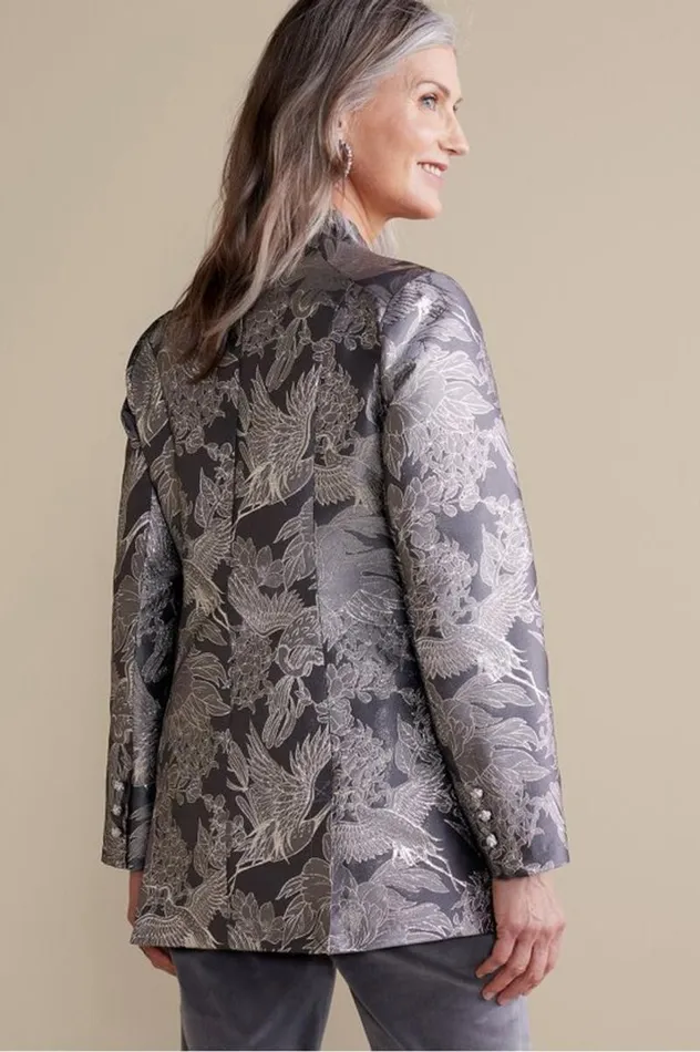 Women Lismore Jacquard Jacket Gray Tapestry Soft Surroundings Jackets and Coats Women Lismore Jacquard Jacket Gray Tapestry Soft Surroundings Jackets and Coats