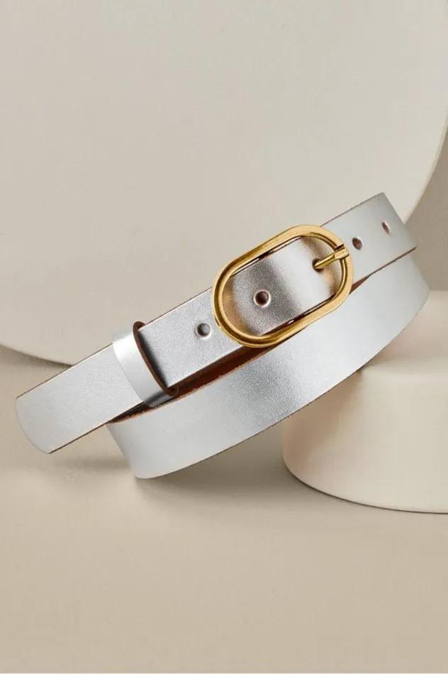 Women Monte Carlo Metallic Belt Silver Soft Surroundings Belts