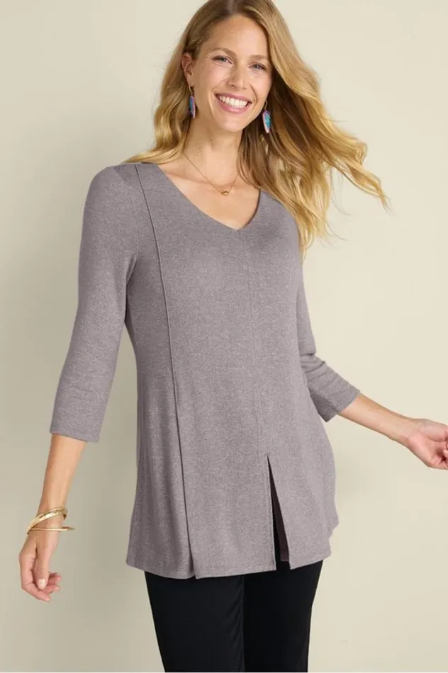 Women Ophelia Tunic Heather Grey Soft Surroundings Tops