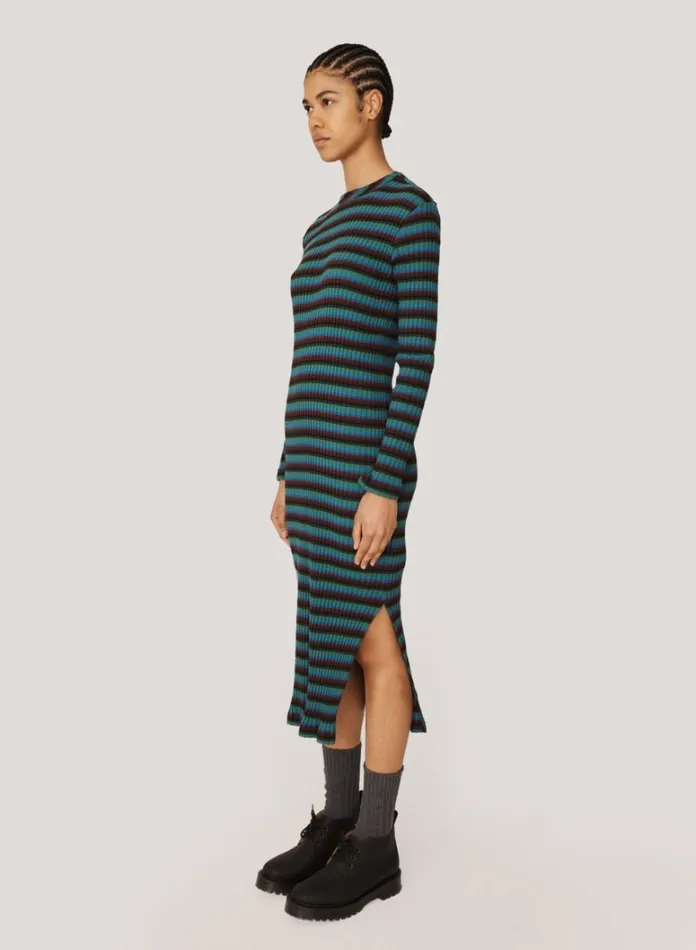 Womens Dresses YMC Raindrops Cotton Stripe Dress Multi