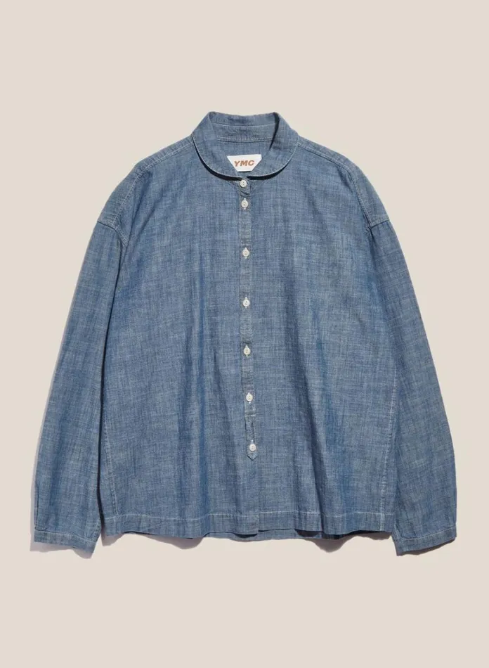 Womens Earth YMC Earth Marianne Chambray Shirt Light Indigo