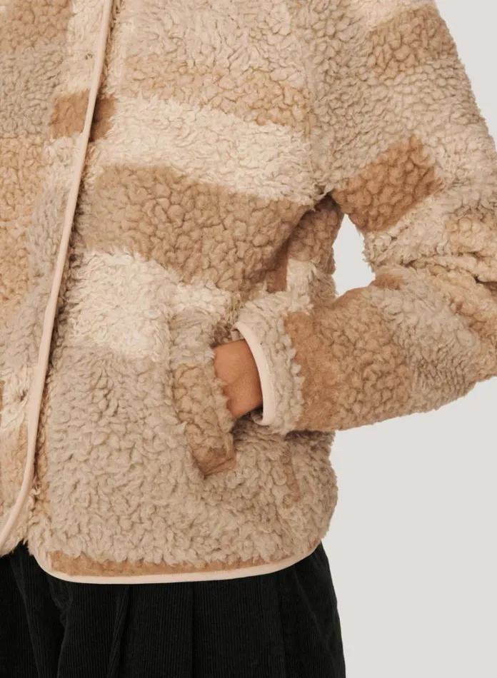Womens Outerwear YMC Beach Fleece Jacket Natural Multi
