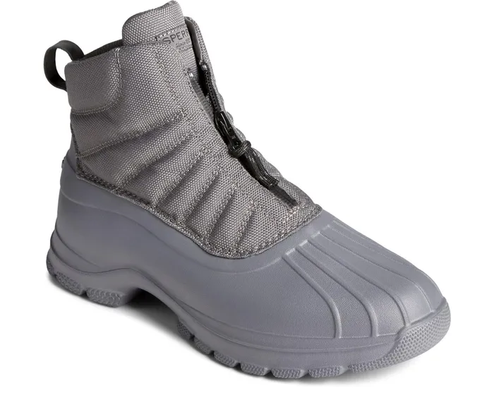 Women SeaCycled Duck Float Zip Up Boot Grey Sperry Rain and Duck Boots
