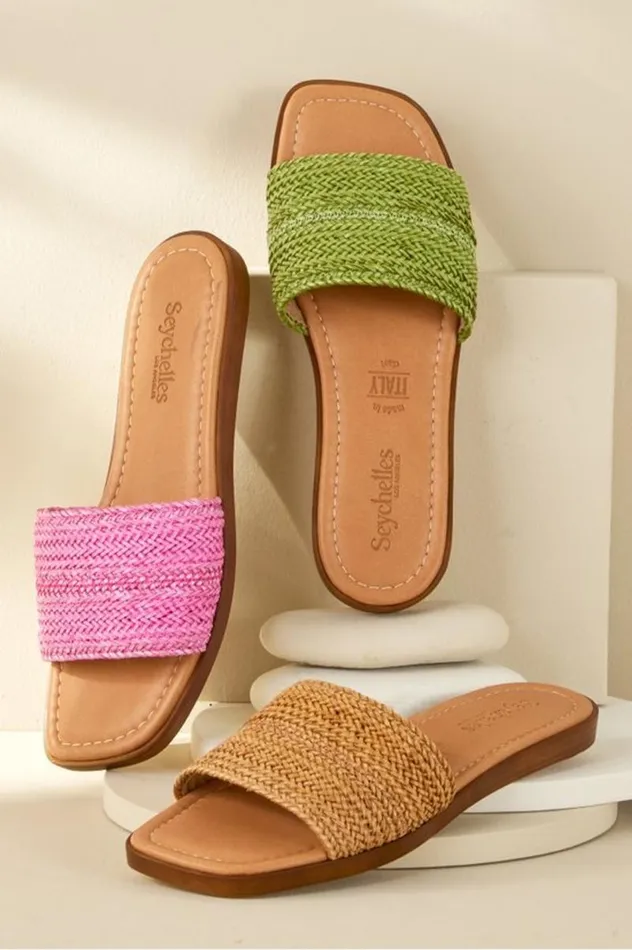 Women Seychelles Palms Perfection Woven Slide Pink Soft Surroundings Shoes