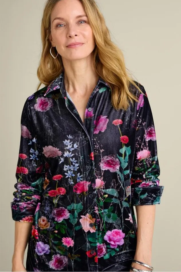 Women Velvet Boyfriend Tunic Shirt Berry Soft Surroundings Tops Women Velvet Boyfriend Tunic Shirt Berry Soft Surroundings Tops