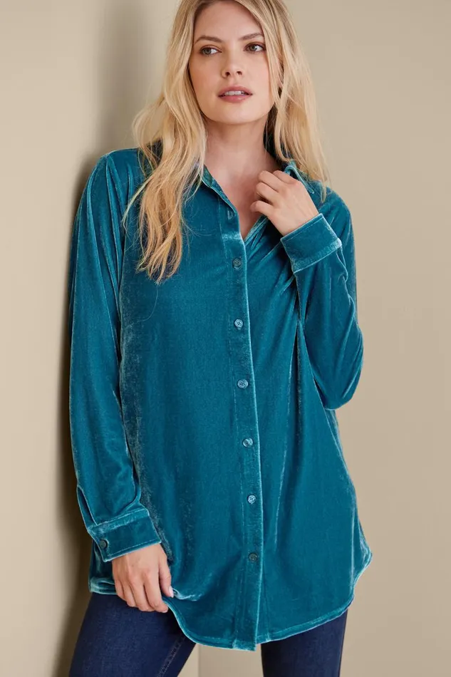 Women Velvet Boyfriend Tunic Shirt Berry Soft Surroundings Tops Women Velvet Boyfriend Tunic Shirt Berry Soft Surroundings Tops