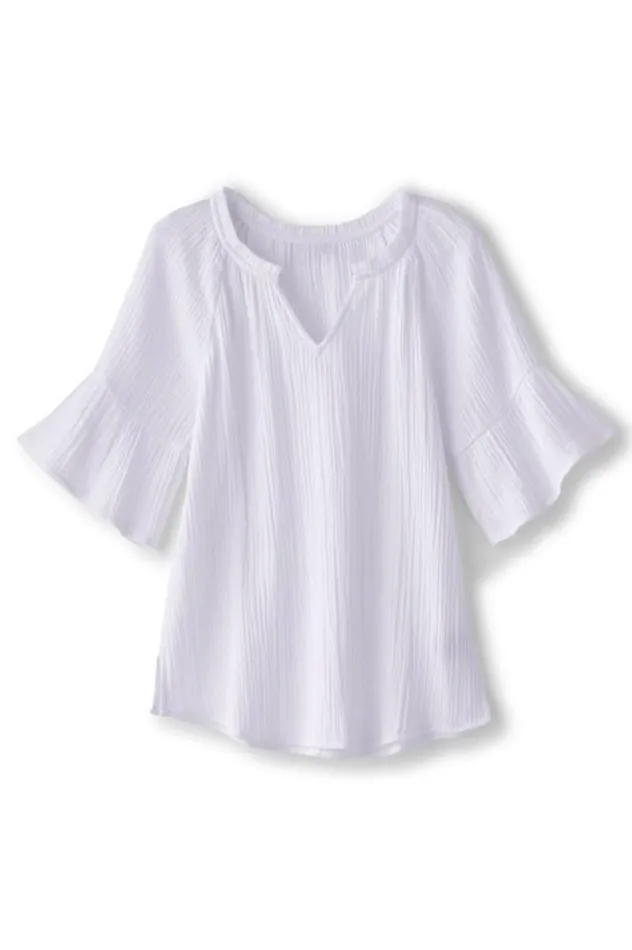 Women Vinka Gauze Pullover Sunkist Coral Soft Surroundings Tops Women Vinka Gauze Pullover Sunkist Coral Soft Surroundings Tops
