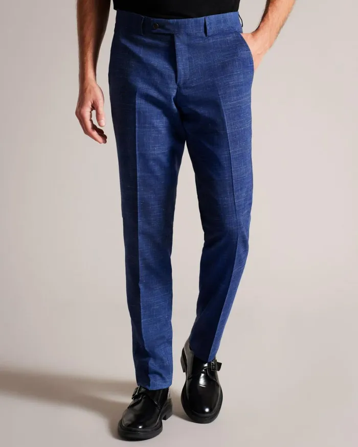 Wool And Linen Check Suit Trousers Navy Men Ted Baker Clothing Wool And Linen Check Suit Trousers Navy Men Ted Baker Clothing