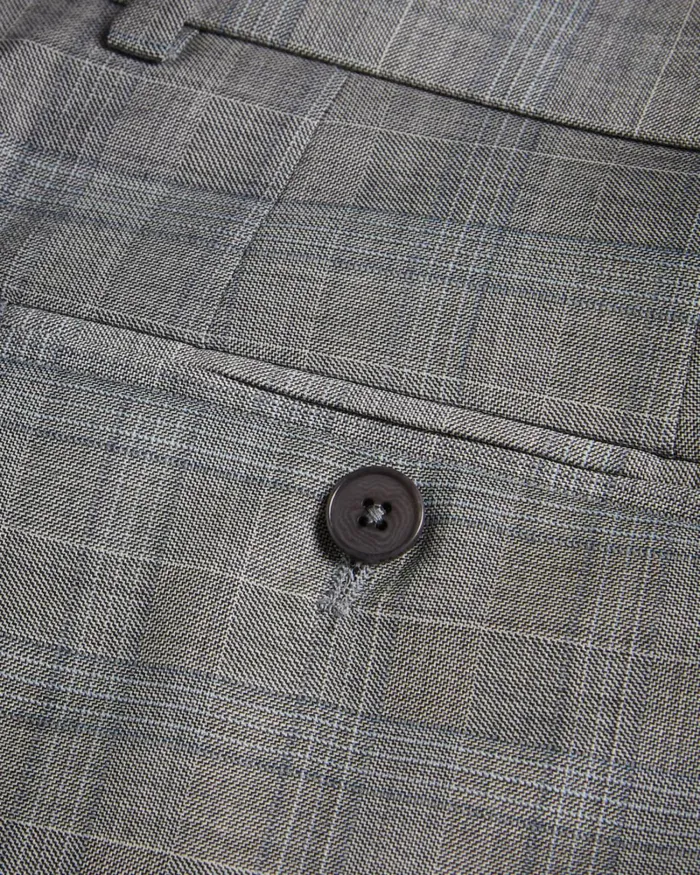 Wool Blend Check Trousers Gray Men Ted Baker Clothing