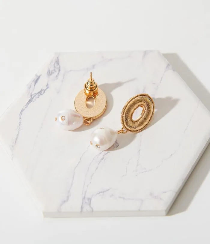 1950s Gold Baroque Pearl Earrings Accessories Unique Vintage Earrings