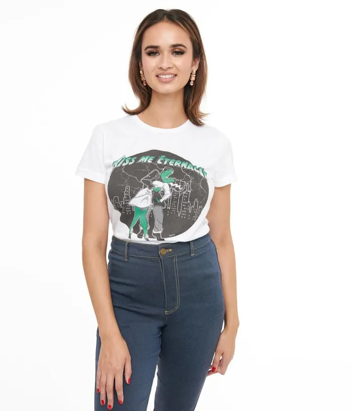 1950s White Kiss Me Eternally Fitted Graphic Tee ClothingHalloweenPlus Unique Vintage Graphic Tees 1950s White Kiss Me Eternally Fitted Graphic Tee ClothingHalloweenPlus Unique Vintage Graphic Tees