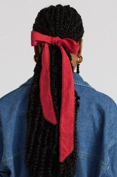 Accessories Hair Accessories Damson Madder Cotton Hair Bow 8211 Red