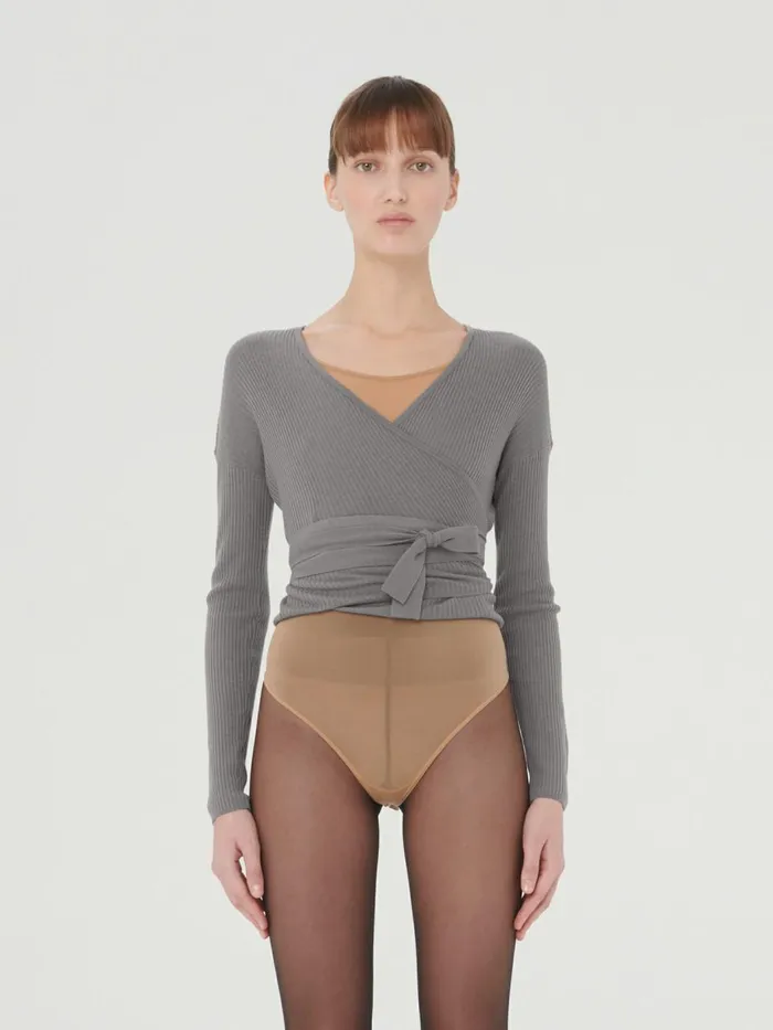 Air Wool Cardigan Greymele Women Wolford Jackets and Cardigans