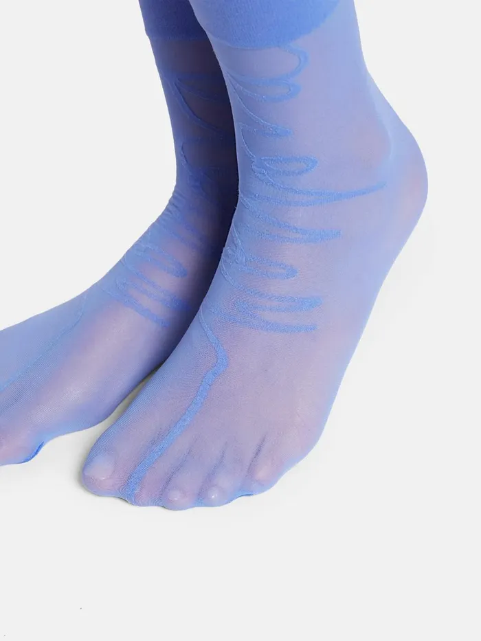 Aurora Script Socks Egyptian Blue Women Wolford Socks