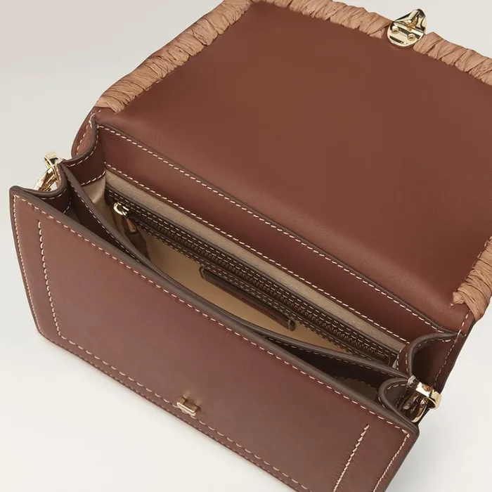 Bags Cross Body Bags Helen Kaminski Dauphine Crossbody With Raffia Cuoio Nougat